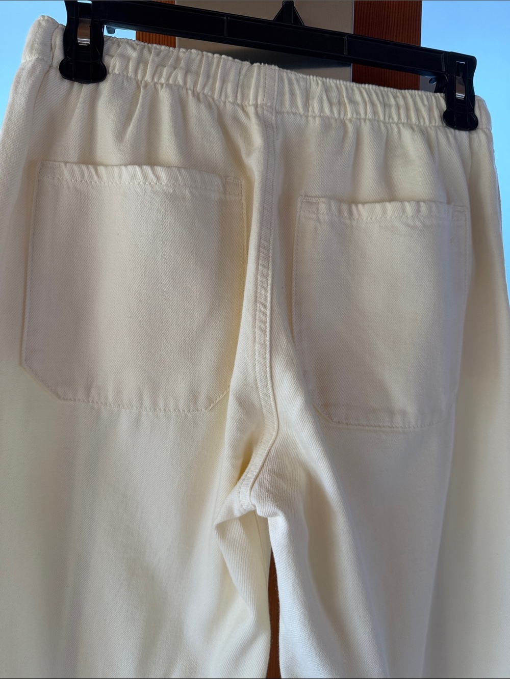 rag & bone Cream Wide-Leg Trousers with Brown Side Stripes - Picture 3 of 4